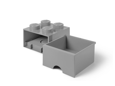 LEGO® Steengrijze opslagsteen met 4 noppen en een lade